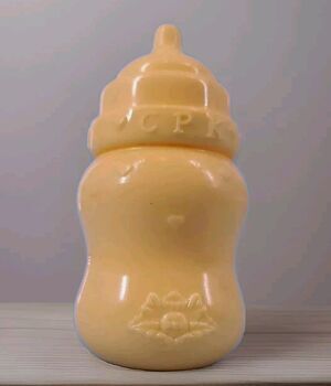 CPK Replacement Baby Bottle Yellow 3" Raised Logo 2005